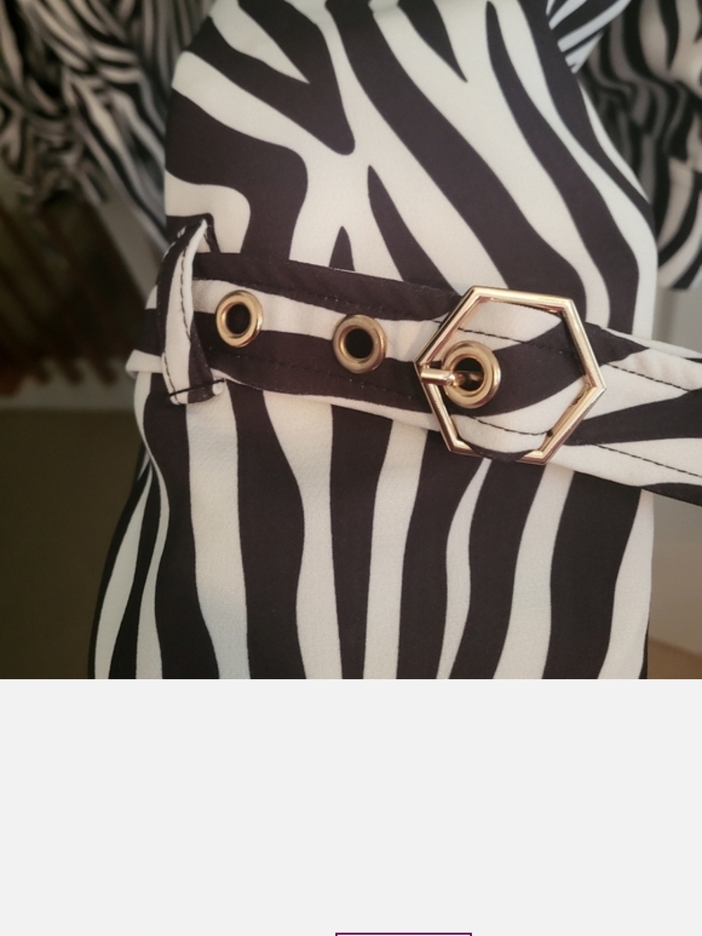 Sassy Jones Savannah Zebra Print Double-Breasted Belted Pant Suit - Picture 4 of 4
